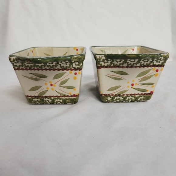 Pair of Temp-tations Green Old World Soup Bowls Ramekins - Picture 7 of 11